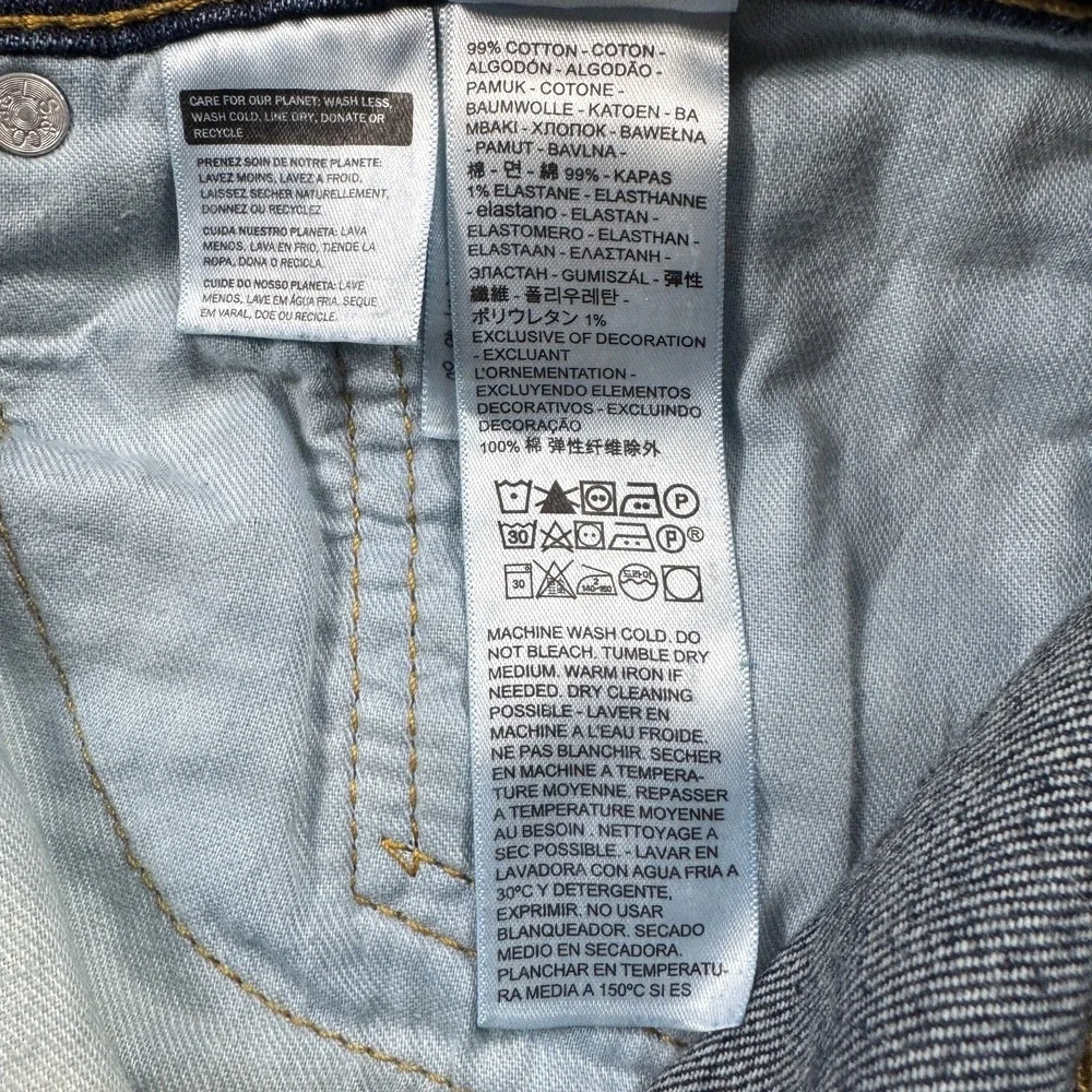 Levis 505 Regular Fit Straight Leg Jeans Mens 36x30 Dark Wash‎ Indigo Blue Denim
